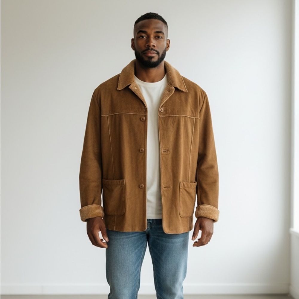 Men's Brown faux suede Jacket